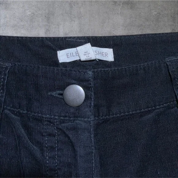 Set of 2 Eileen Fisher Corduroy Pants size M Brown Black 34x32 Stretch Trousers - Picture 6 of 13